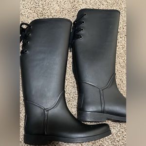 Coach rain boots with fur lining only worn twice sz 10
